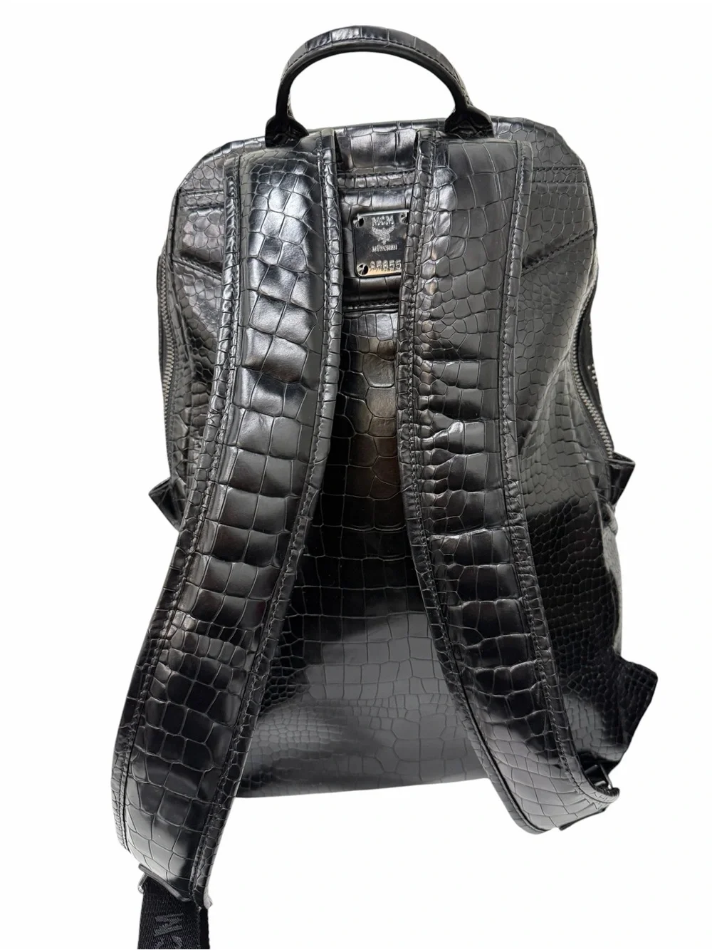 Rare MCM Black Duke Odeon Large Backpack with Gunmetal Hardware